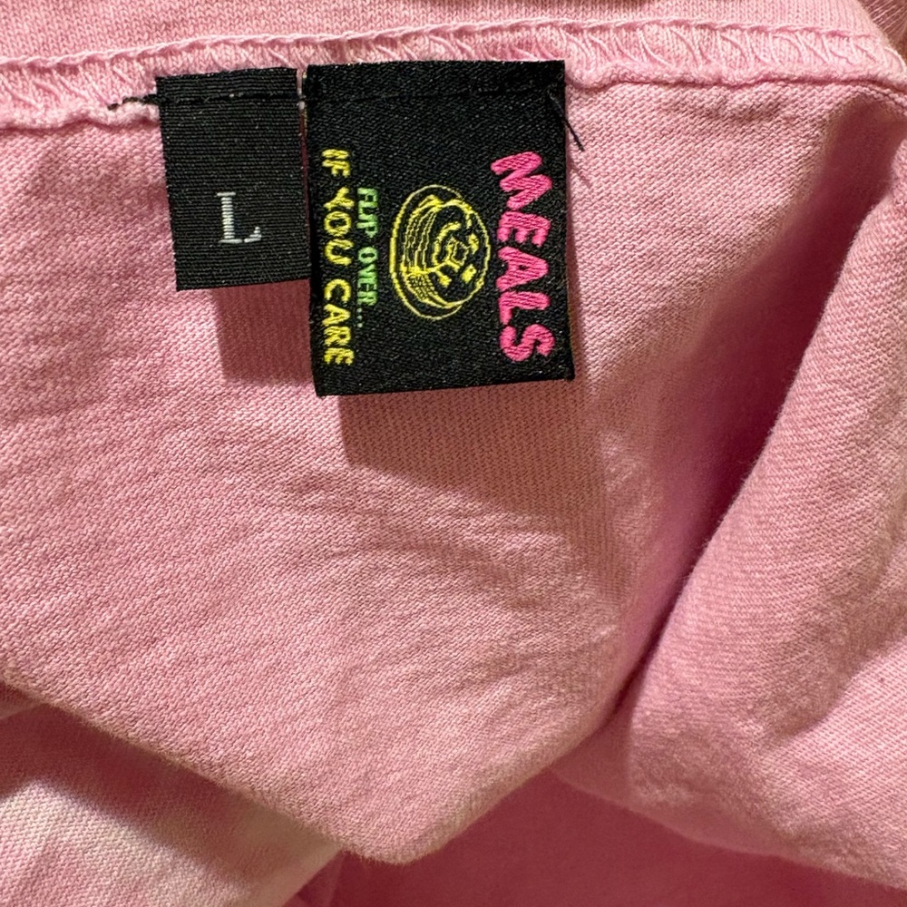 Striped Pink and White MEALS T-Shirt - Picture 4 of 4